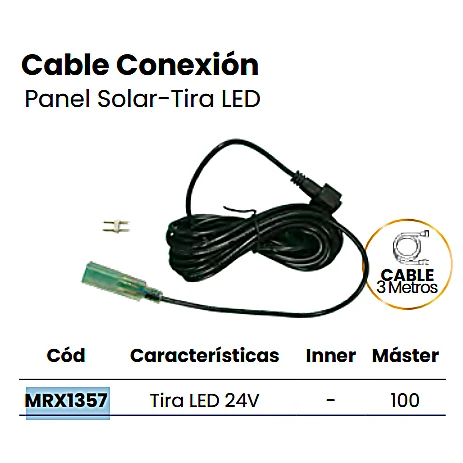 Cable de Conexión y Extensión de 5 Metros – Para Panel Solar y Tiras LED 24VDC