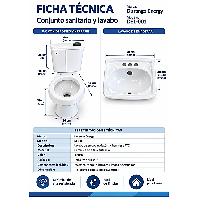 Conjunto Sanitario y Lavabo