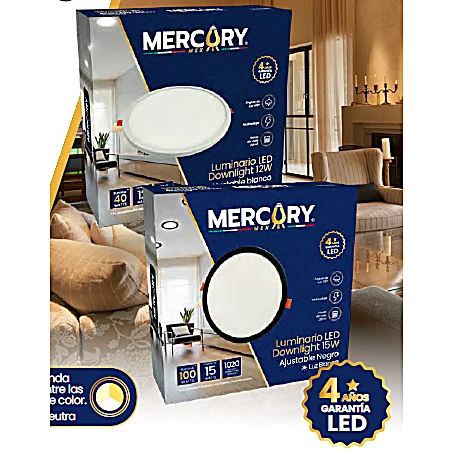 Luminario LED Downlight Empotrable Ajustable 20W CCT Negro (Ganchos Deslizables)