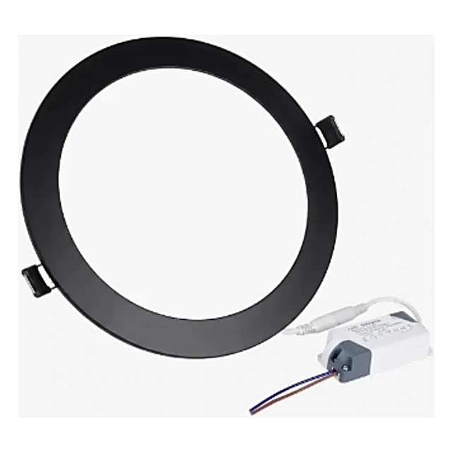 Luminario LED negro downlight slim 18w luz blanca