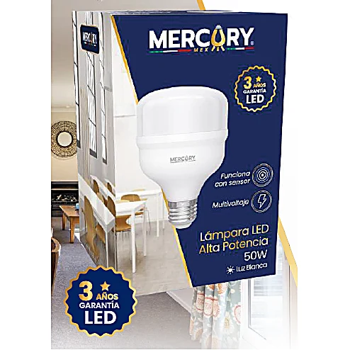Lámpara LED de Alta Potencia 50W – Base E27, Luz Fría 6500K