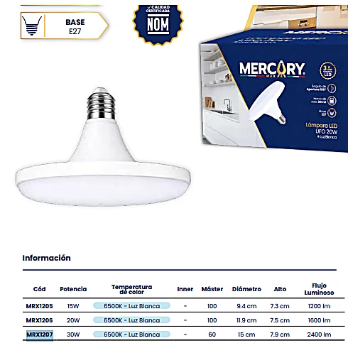 LÁMPARA LED UFO 30W E27 6500K