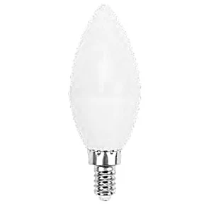 Lámpara Foco LED Vela 5W Base E12 6500K Luz Fría Acabado Opalino