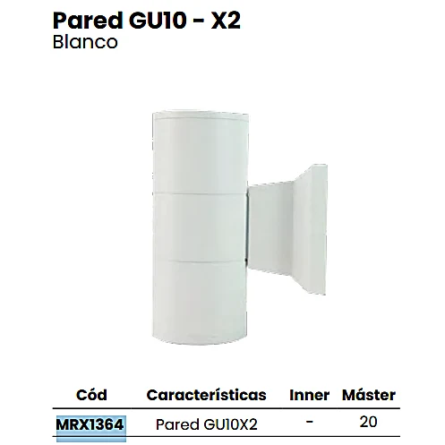 LUMINARIO LED ARBOTANTE GU10 X2 CILINDRO BLANCO