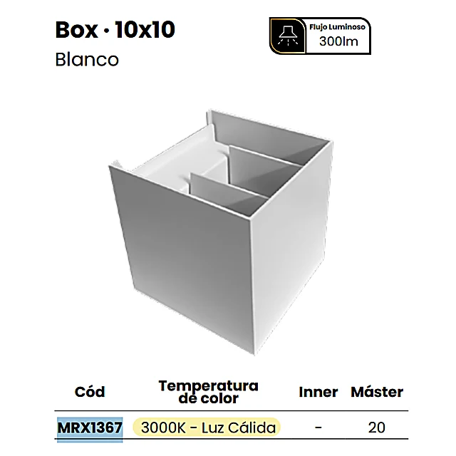 LUMINARIO LED ARBOTANTE BOX 10×10 6W BLANCO/3000K