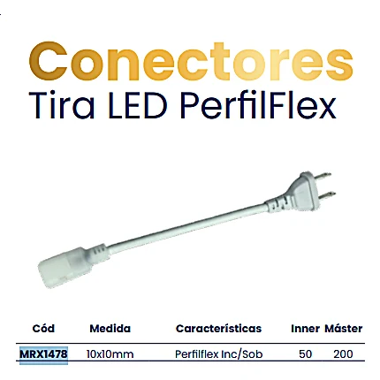 Conector para Tira LED Perfilflex 10×10 mm