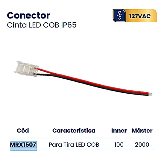 CONECTOR TIRA LED IP20 COB 120V